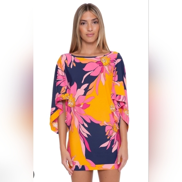 NWT Trina Turk Swim & Spa Collection Breeze Floral Tunic Cover Up or Mini Dress - Picture 6 of 6